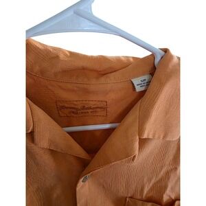 Tommy Bahama Original Fit Mens S Short Sleeve Button Up Shirt Orange 100% Silk